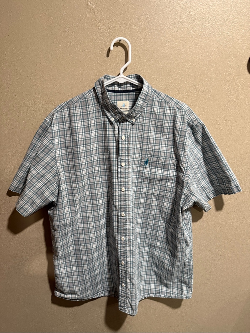 johnnie-O Short-Sleeve Plaid Button-Down Shirt - Blue & Gray